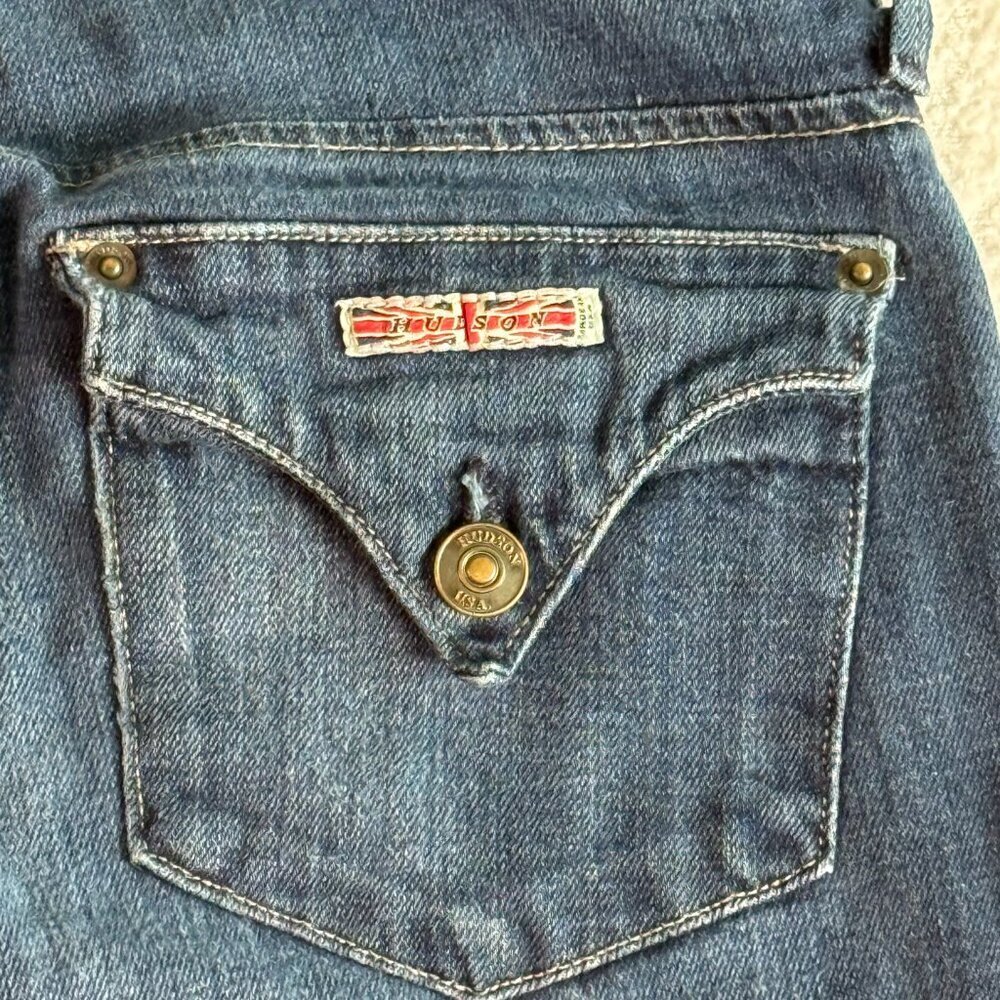 HUDSON womens ROXY Carly Straight Leg Mid-Rise Jean WM429DHK Dark Denim size 26 - Picture 8 of 12